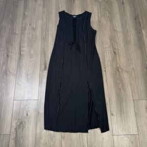 Wild Fable Tie Front Side Slit Summer Midi Dress US Women's L